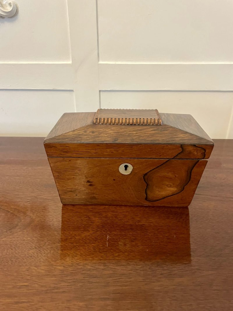 Antique Regency Quality Rosewood Tea Caddy